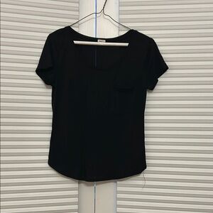 Garage Black Short Sleeve Fitted Blouse